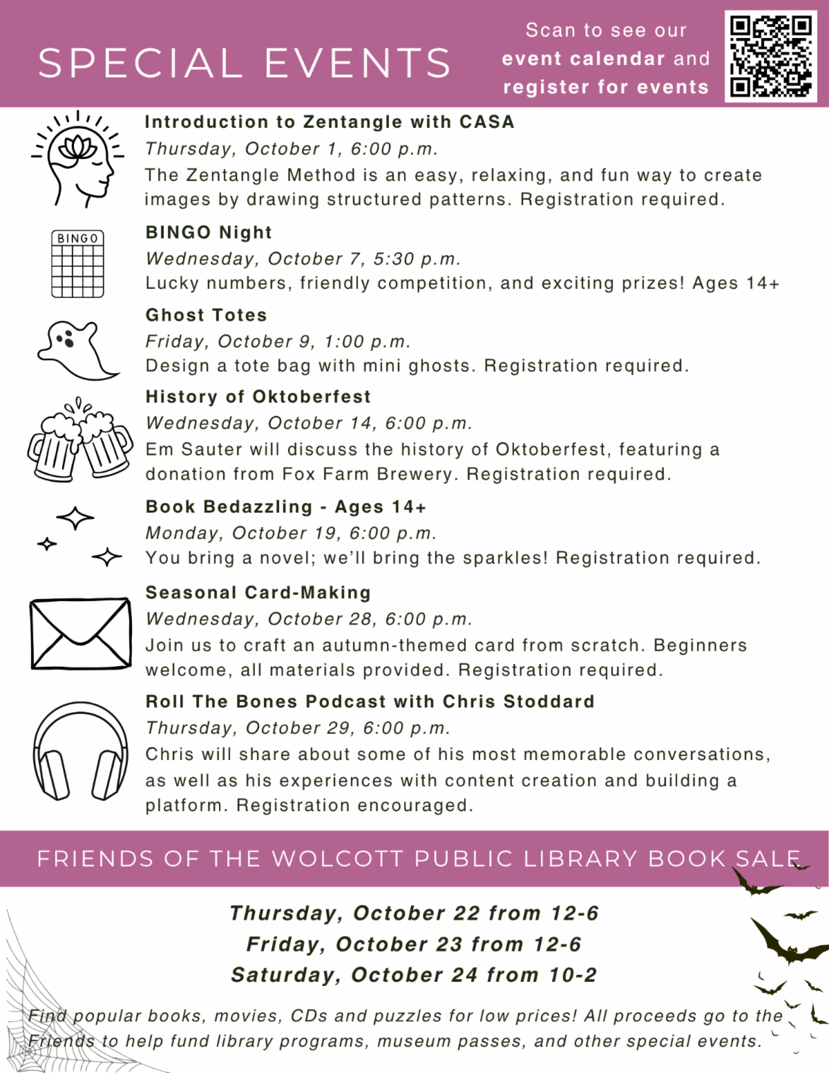 An image of the back of the current adult newsletter